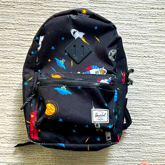 Herschel | Heritage Kids 15L Backpack | “Outer Spaced” Black & Multi Motif - Picture 1 of 10
